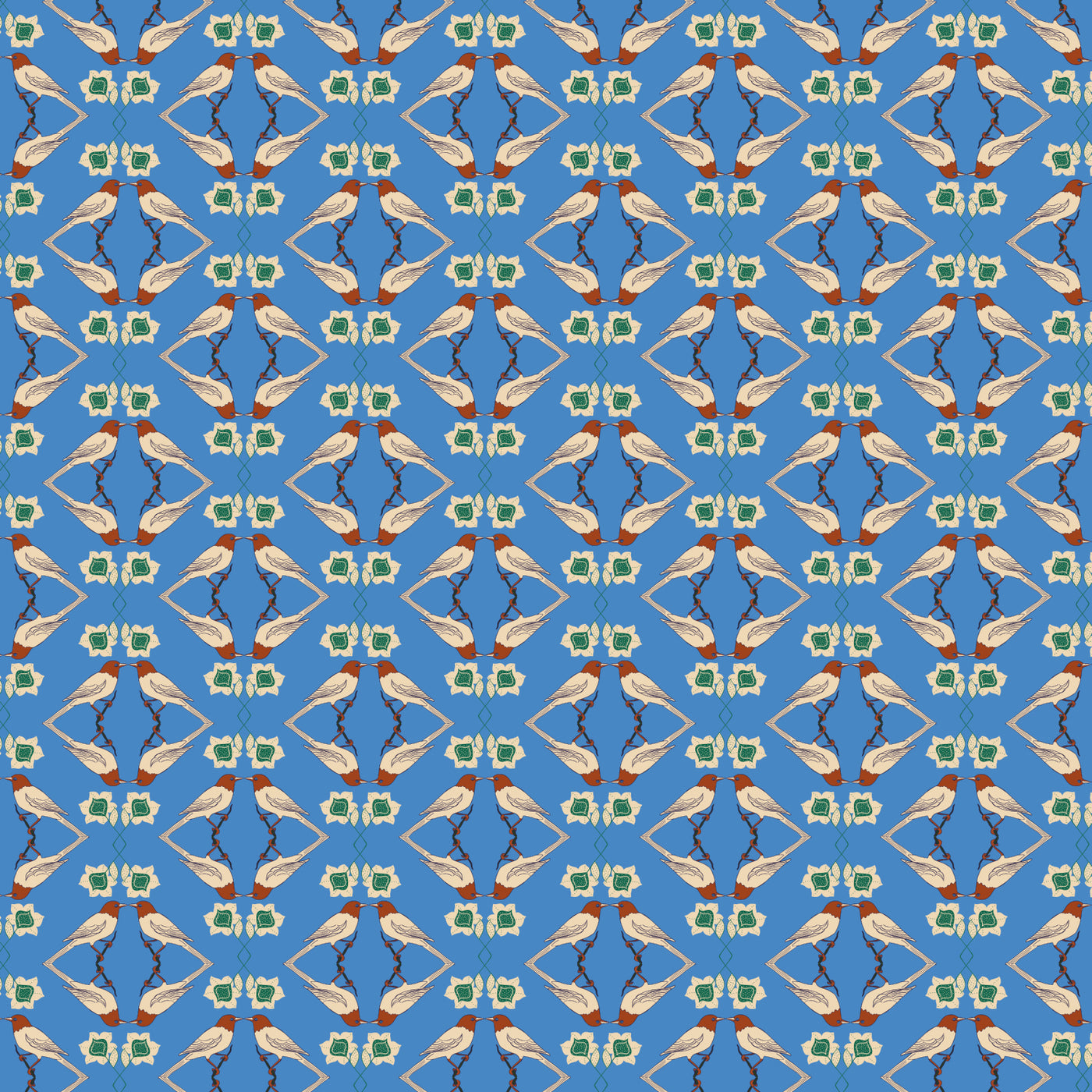 Polly Blue Wallpaper