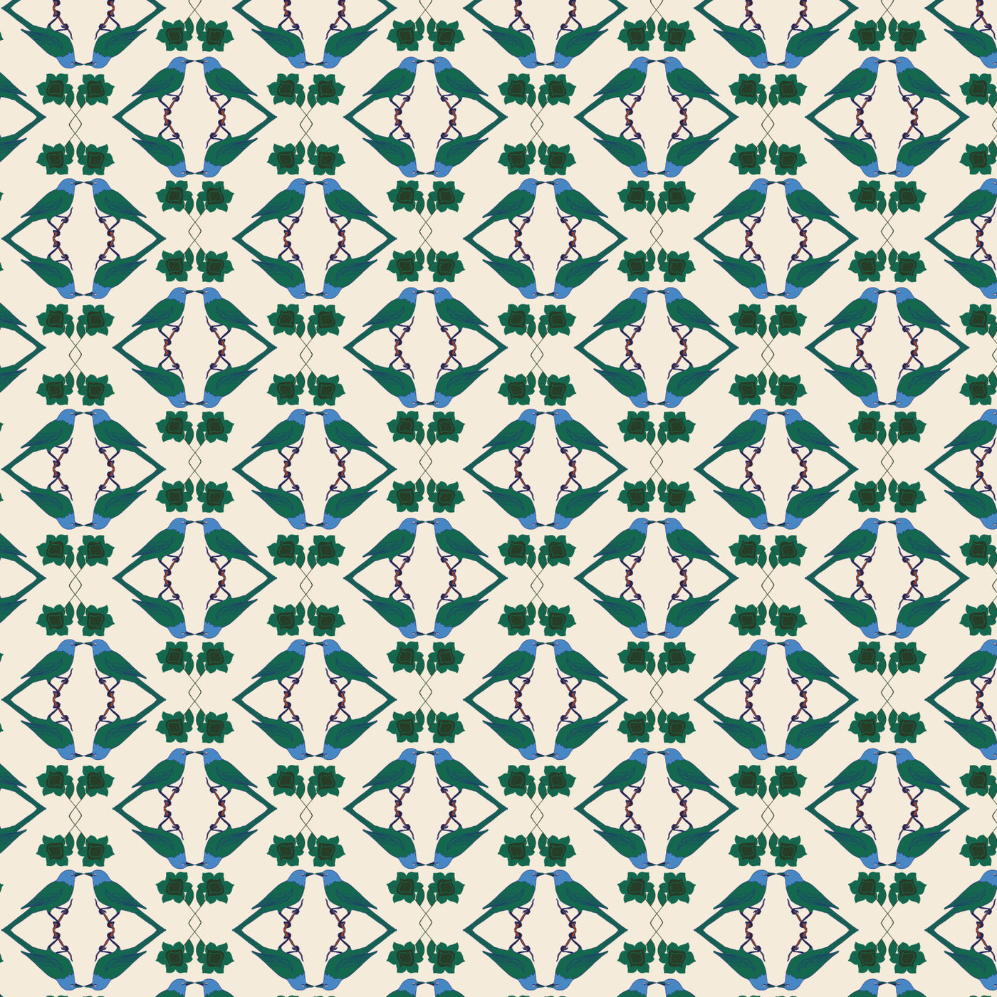 Polly Cream Wallpaper