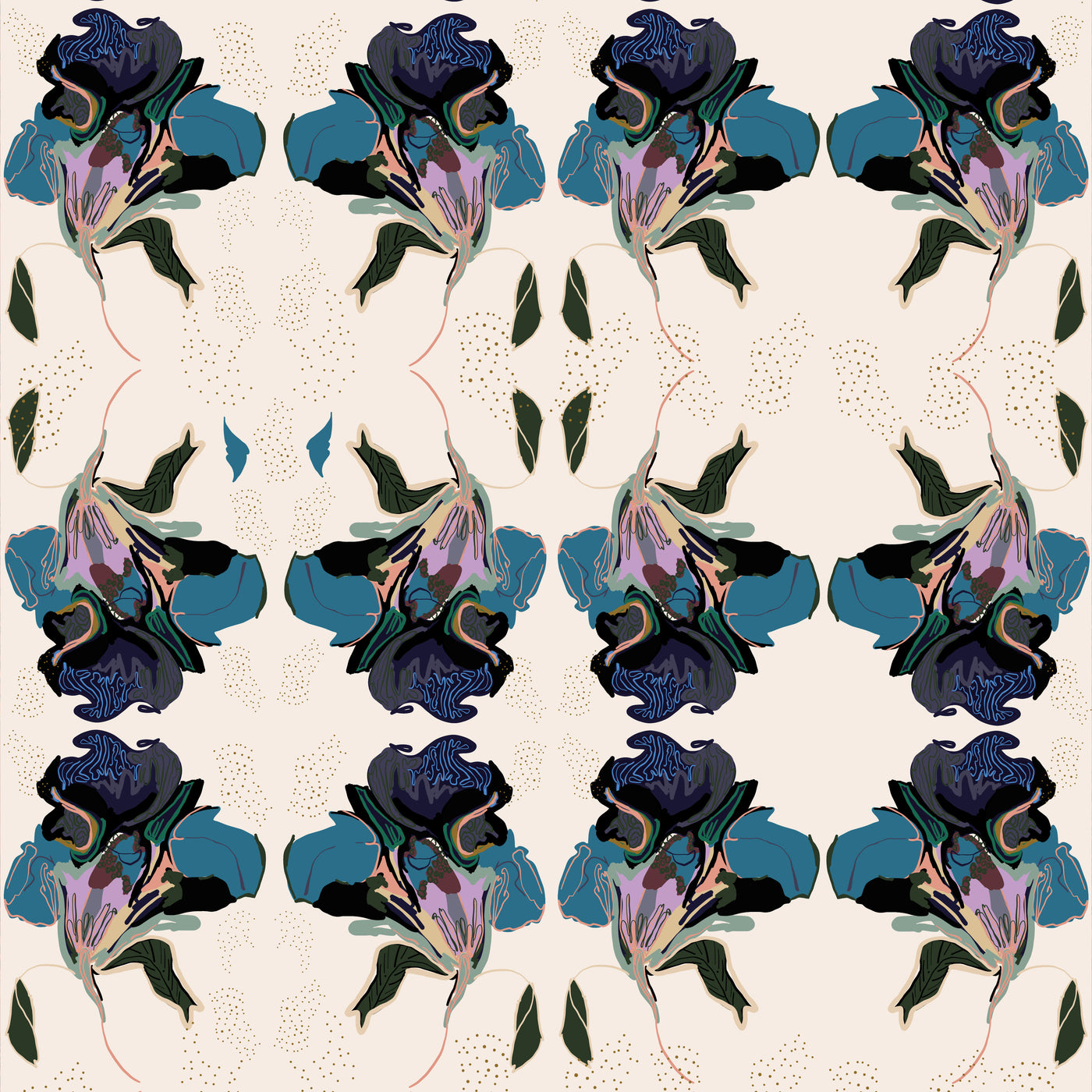 Dragonflower Plum Wallpaper