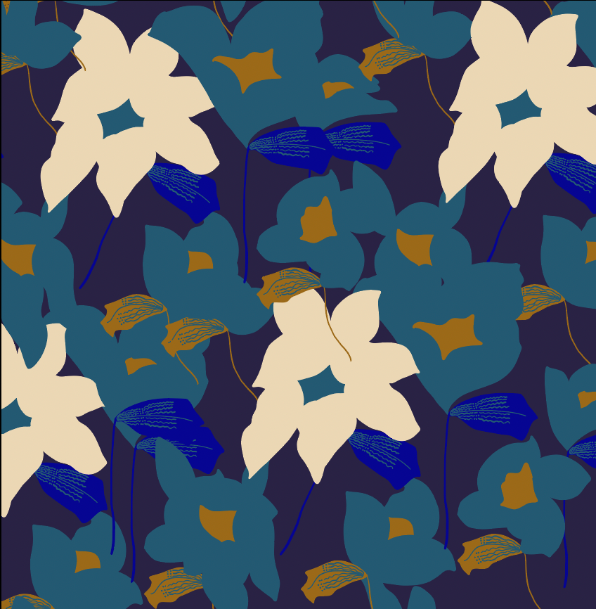 Moonflower Blue Wallpaper